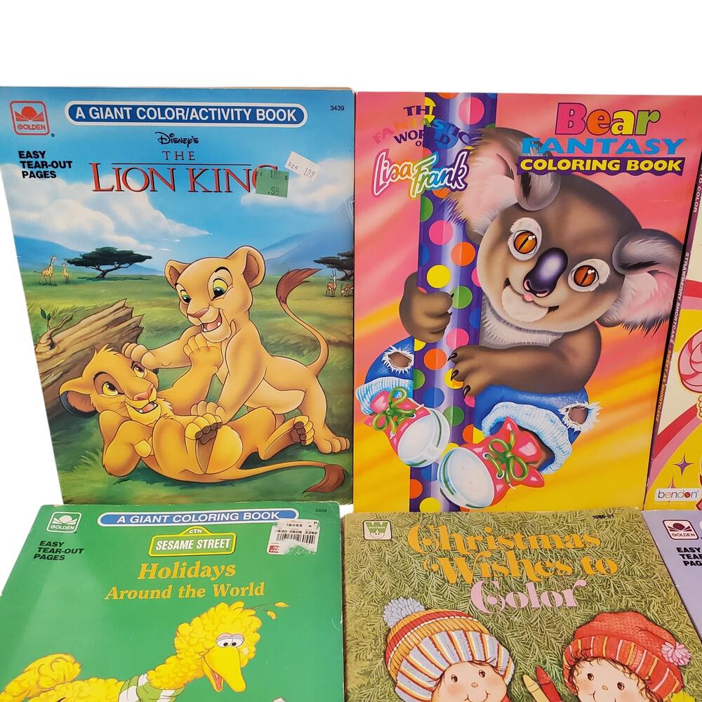 Vintage Lisa Frank Coloring Book Strawberry Shortcake Coloring Book Bundle - Picture 2 of 14